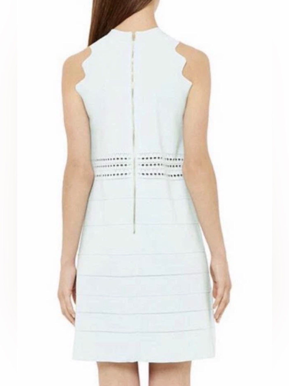 Ted Baker Pale Blue Scallop Knit Mini Dress